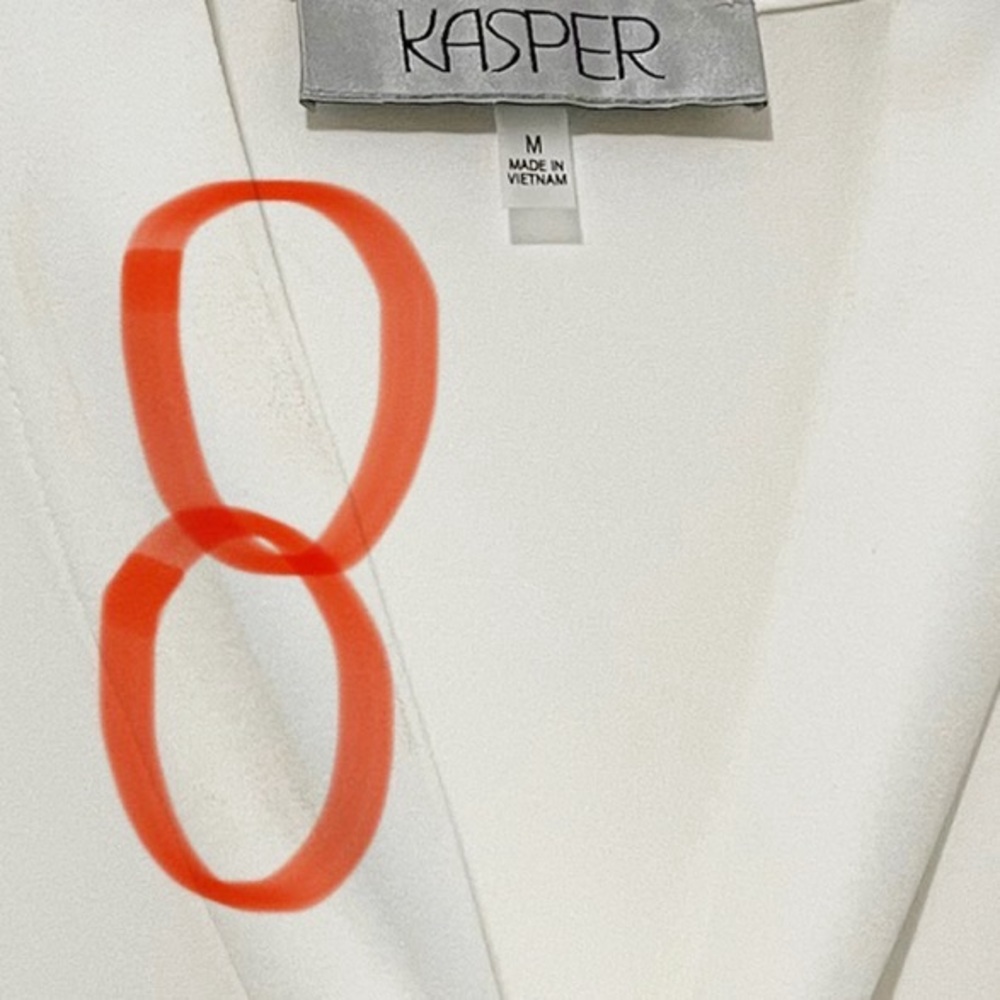 Kasper Women's White Sleeveless Tie-Neck Top Size Medium - Picture 11 of 11